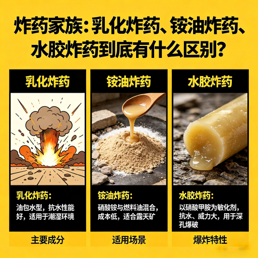 赣州炸药家族：乳化炸药、铵油炸药、水胶炸药到底有什么区别？